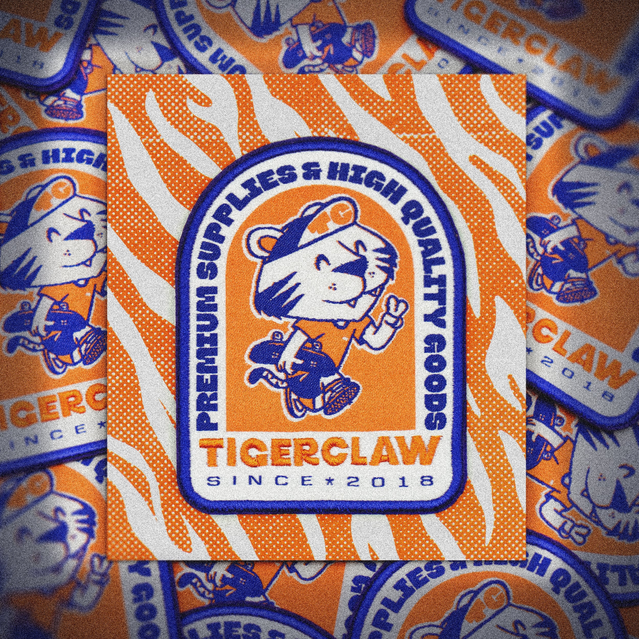 Skating Tiger Woven Patch