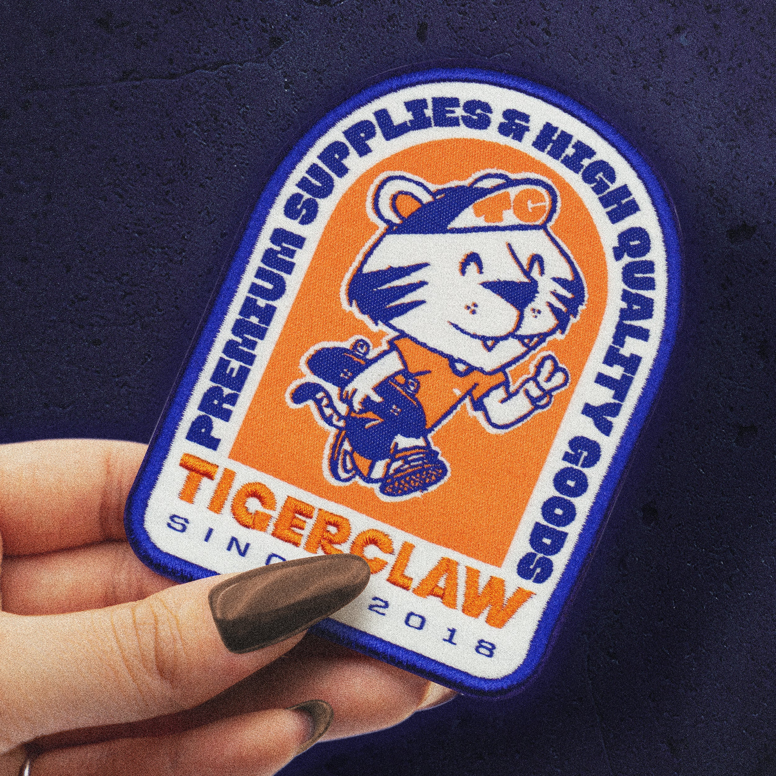 Skating Tiger Woven Patch