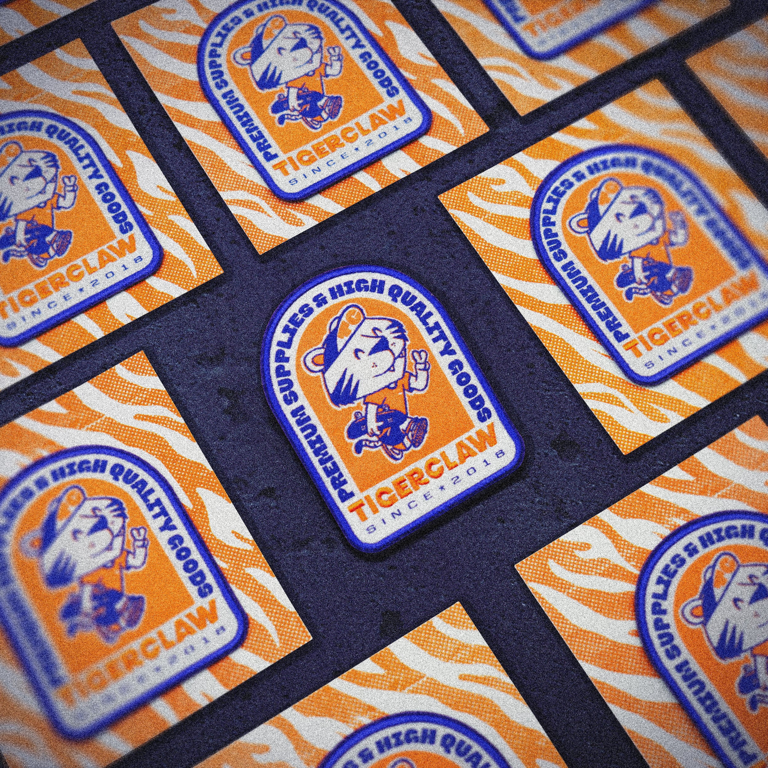 Skating Tiger Woven Patch