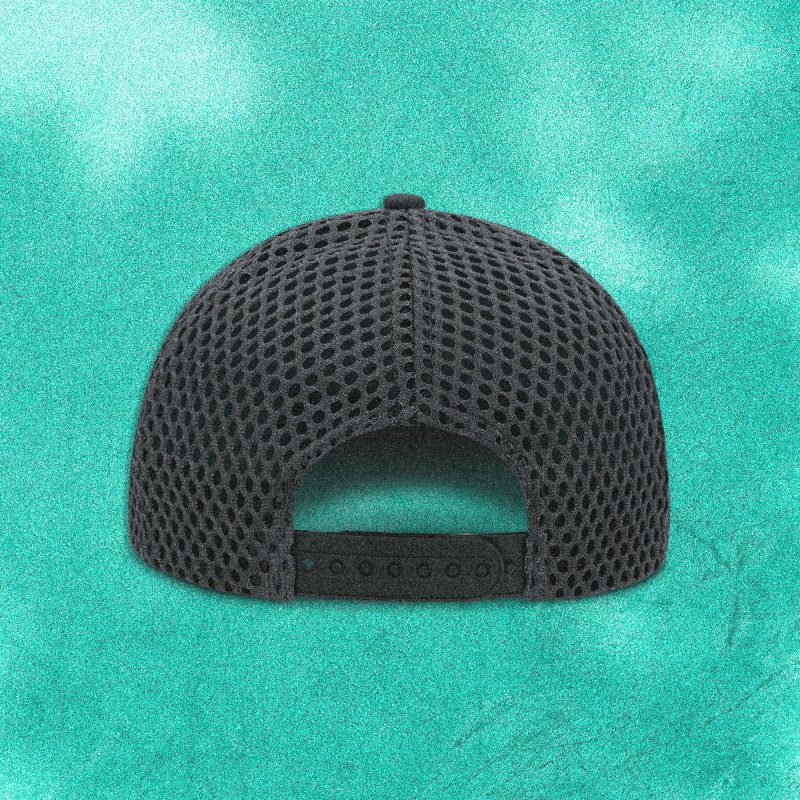 Back view of Tigerclaw Wild Ride trucker cap in dark grey with adjustable snapback closure.